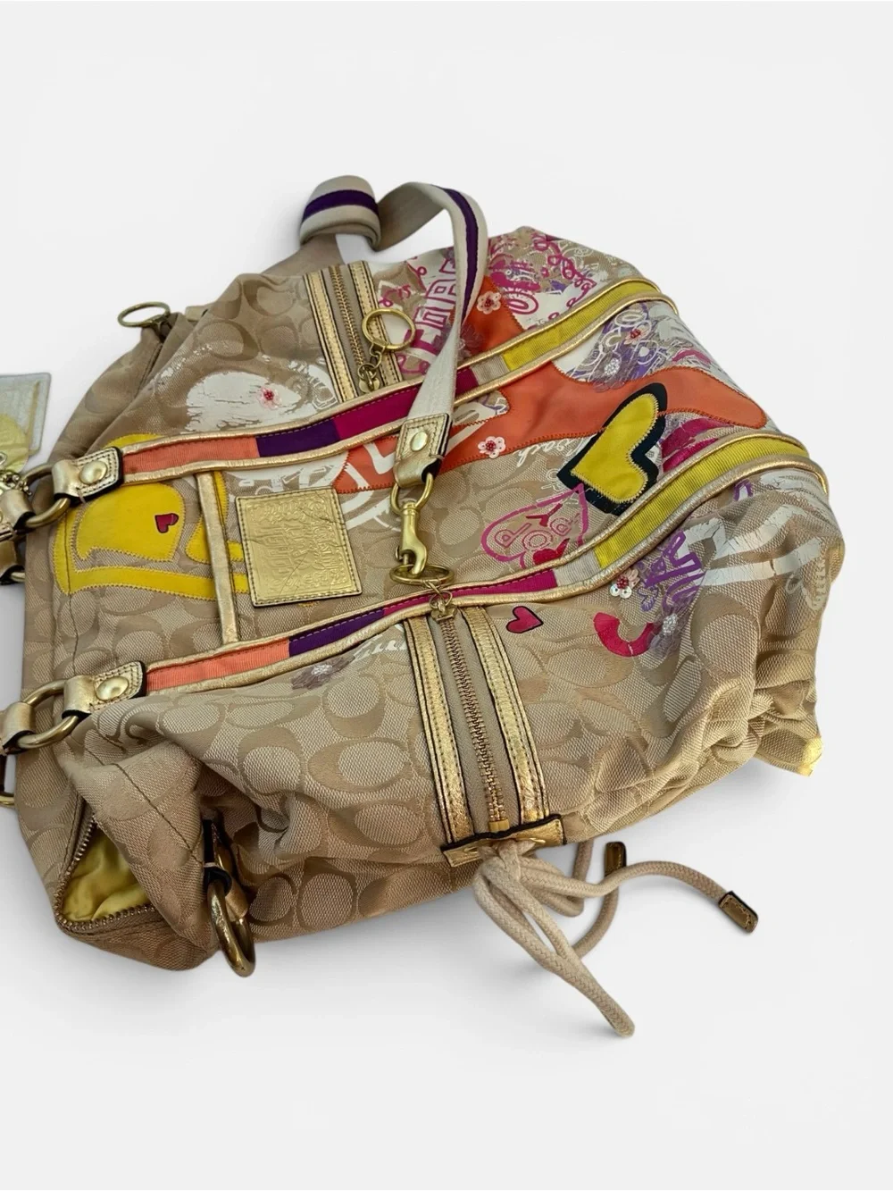 Coach Poppy Signature Dome Satchel Multicolor Y2K Limited Edition Bag - Picture 10 of 11